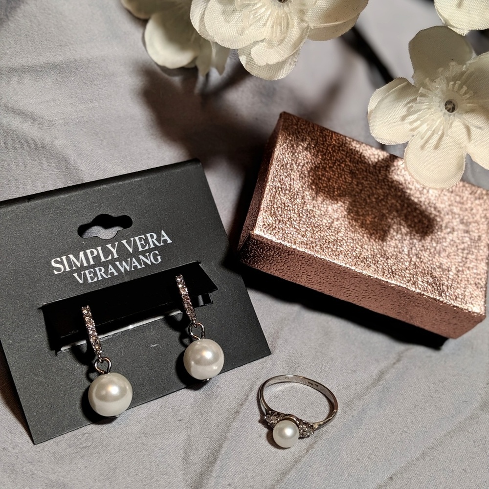 10K Gold Ring + VERA WANG Earrings